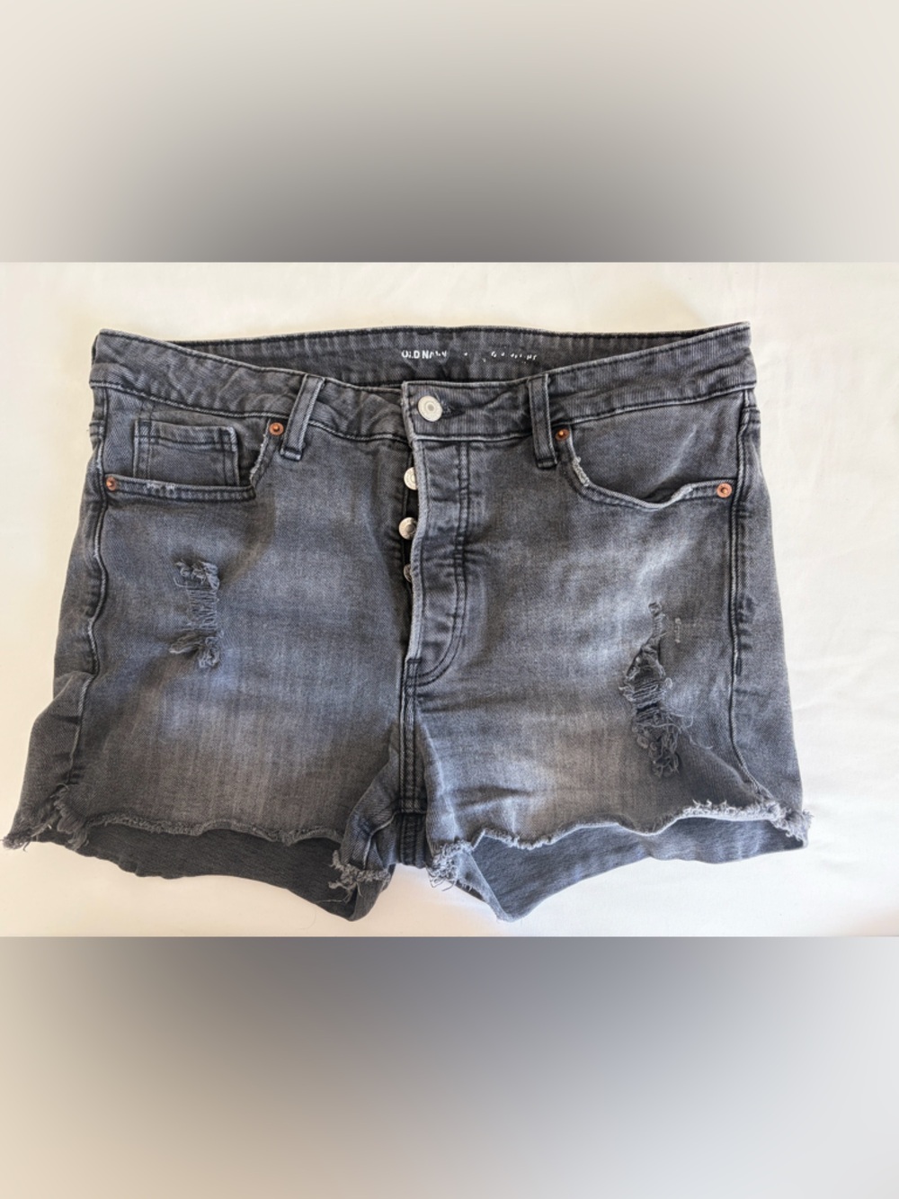 Old Navy Distressed Black Denim Jean Shorts